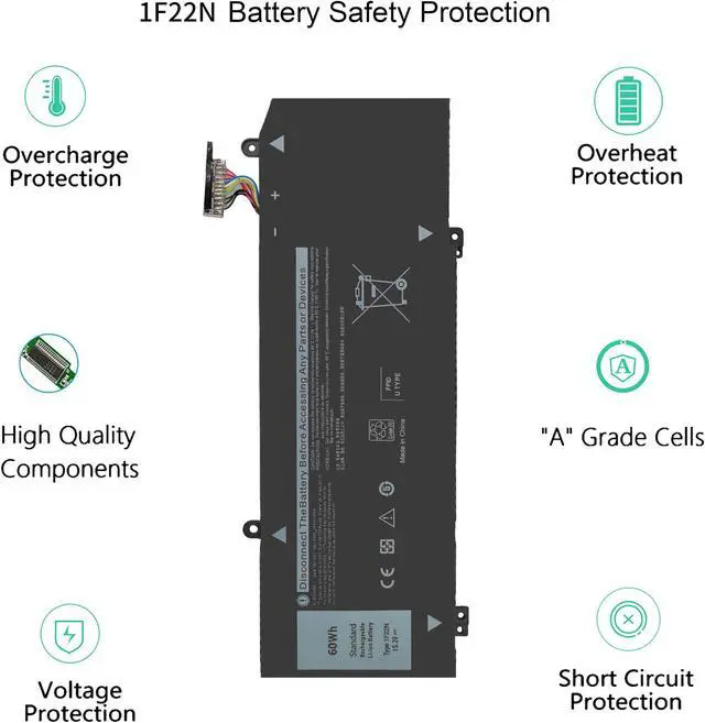 Alt view image 4 of 5 - Gomarty 1F22N Laptop Battery for Dell Alienware M15 R1 M17 R1,G5 15 5590,G7 7590 7790,G5 5590 5590-D2783W D2743B D2842W D2843W D2865B Series JJPFK 0JJPFK 06YV0V