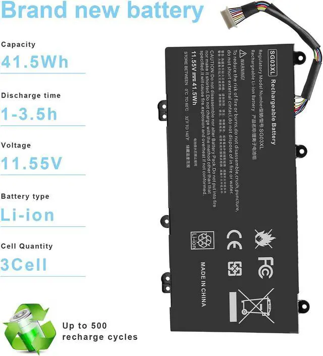 Alt view image 2 of 5 - SG03XL Laptop Battery for HP Envy M7-U109DX M7-U009DX 17t-U000 17-U011NR 17-U163CL 17-U177CL 849048-421 849049-421 849314-850 849315-850 849314-856 HSTNN-LB7F HSTNN-LB7E TPN-I126 HSTNN-LB7E HSTNN-LB7F
