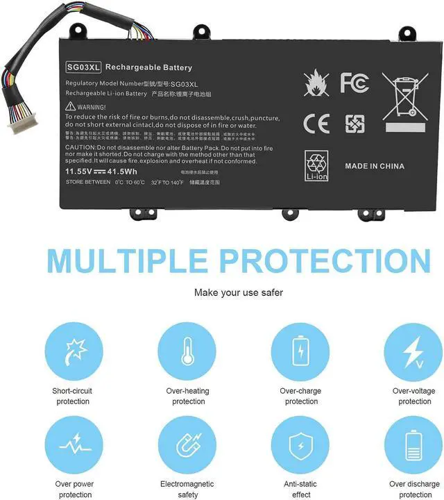 Alt view image 5 of 5 - SG03XL Laptop Battery for HP Envy M7-U109DX M7-U009DX 17t-U000 17-U011NR 17-U163CL 17-U177CL 849048-421 849049-421 849314-850 849315-850 849314-856 HSTNN-LB7F HSTNN-LB7E TPN-I126 HSTNN-LB7E HSTNN-LB7F