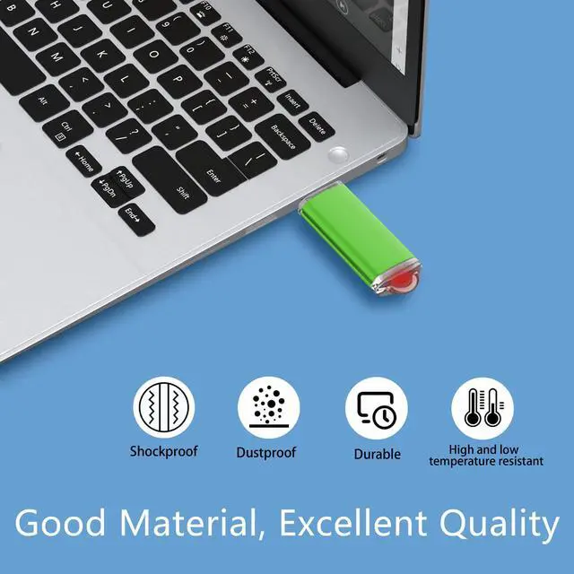 Alt view image 5 of 5 - EASTBULL 2.0 USB Bulk Flash Drive 8GB Flash Drives 20 Pack USB 2.0 Drive Bulk Memory Thumb Drive for Storage and Backup 8GB 20 Pack Green