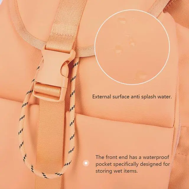 Alt view image 3 of 5 - EKE Gym Laptop Yoga Tennis Backpack Sport Gift Versatile for Travel Commuting Swim Skateboard Badminton Casual Waterproof Women Men (peachy, 15in)