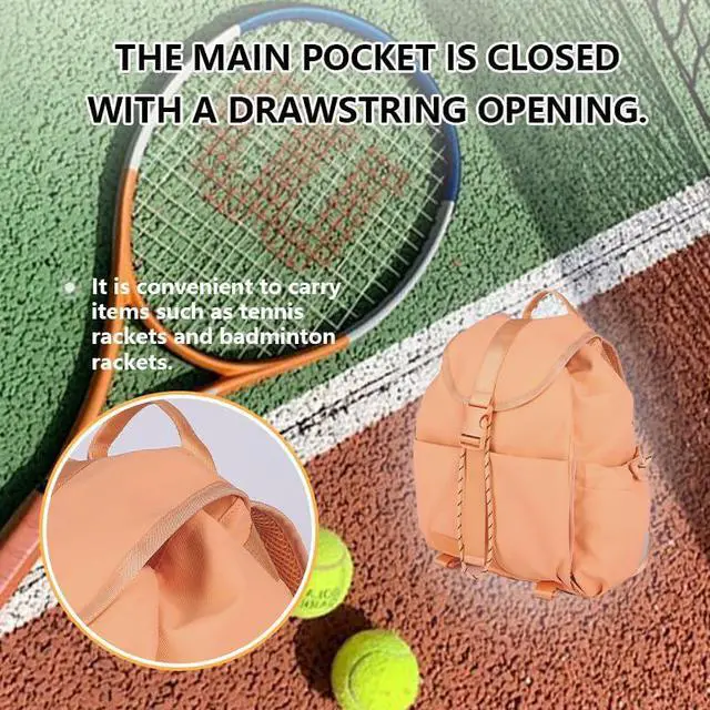 Alt view image 5 of 5 - EKE Gym Laptop Yoga Tennis Backpack Sport Gift Versatile for Travel Commuting Swim Skateboard Badminton Casual Waterproof Women Men (peachy, 15in)