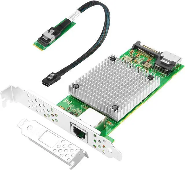 Main image of Euqvos 10 Gigabit M.2 to RJ45 NIC, Intel 82599 Controller, Single-Port RJ45, M Key, with SFF 8087 0.35m(1.1ft) Cable, 10 Gigabit Ethernet Expansion Card for Windows/Windows Server/Linux