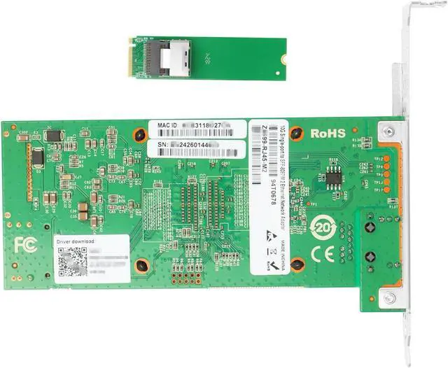 Alt view image 4 of 5 - Euqvos 10 Gigabit M.2 to RJ45 NIC, Intel 82599 Controller, Single-Port RJ45, M Key, with SFF 8087 0.35m(1.1ft) Cable, 10 Gigabit Ethernet Expansion Card for Windows/Windows Server/Linux
