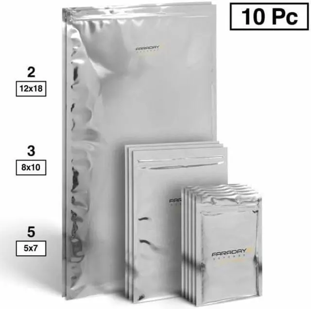 Alt view image 2 of 5 - Faraday Defense 10pc Kit NEST-Z Faraday Bag EMP/Solar-Flare Prepper Ultra Thick - Military Grade Design, Superior Shielding Performance, Phones - Radios - Hard Drives - Tablets - Laptops Made in USA