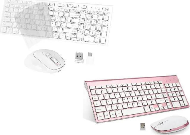 Main image of Wireless Keyboard and Mouse -Ergonomics Slim Silent Keyboard Mouse Combo - Compact Size with Number Pad for Windows and macOS,PC/Computer/Laptop/Tablet