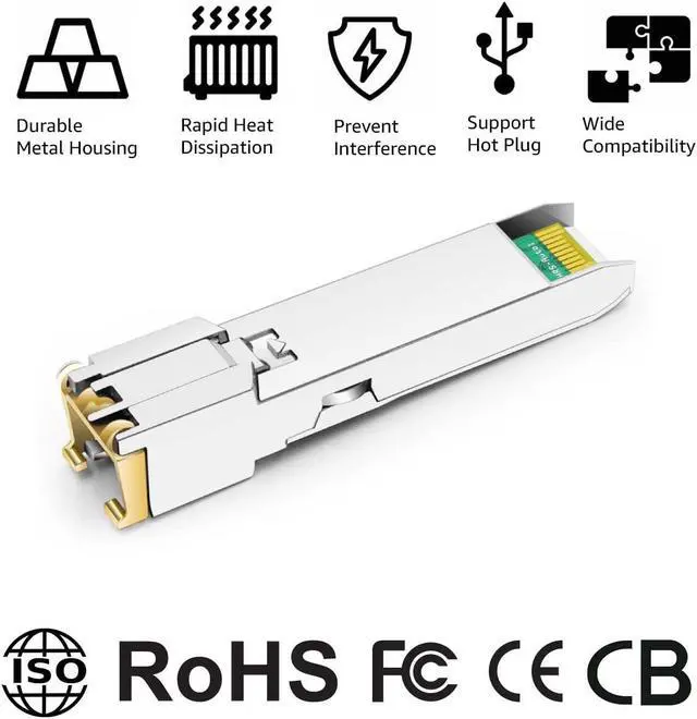 Alt view image 4 of 5 - OPSTRAN 1000BASE-T SFP RJ45 Copper Transceiver Module Compatible with Cisco GLC-T SFP-GE-T 100m Cat5e/6 10 Pack
