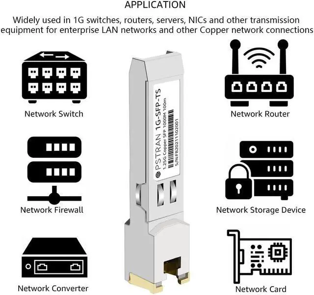 Alt view image 5 of 5 - OPSTRAN 1000BASE-T SFP RJ45 Copper Transceiver Module Compatible with Cisco GLC-T SFP-GE-T 100m Cat5e/6 10 Pack