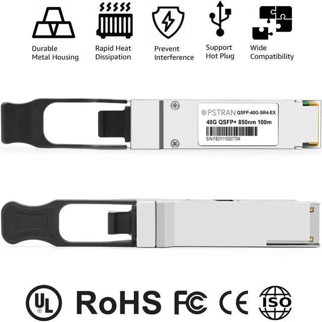 Alt view image 3 of 5 - OPSTRAN 40GBASE-SR4 QSFP+ Optical Transceiver Module Compatible with Extreme 10319 40G QSFP+ SR4 850nm 100m DDM MTP/MPO-12 MMF