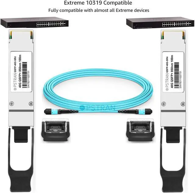 Alt view image 4 of 5 - OPSTRAN 40GBASE-SR4 QSFP+ Optical Transceiver Module Compatible with Extreme 10319 40G QSFP+ SR4 850nm 100m DDM MTP/MPO-12 MMF