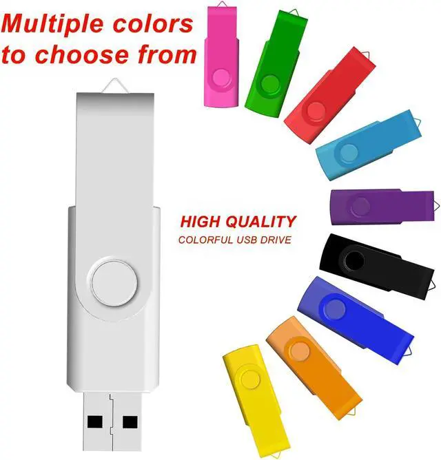 Alt view image 2 of 5 - USB Flash Drive 2GB 20 Pack FEWINA USB 2.0 Flash Drives Bulk 2 GB Thumb Drive Swivel Memory Stick Jump Drive Pen Drive for Storage and Backup Multiple Color 20PCS 2GB