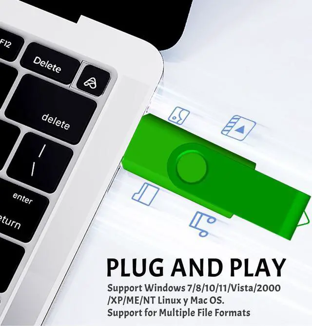 Alt view image 3 of 5 - USB Flash Drive 2GB 20 Pack FEWINA USB 2.0 Flash Drives Bulk 2 GB Thumb Drive Swivel Memory Stick Jump Drive Pen Drive for Storage and Backup Multiple Color 20PCS 2GB