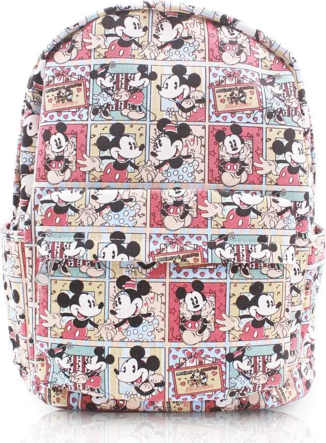 Main image of Mickey Minnie Comic Style Canvas Backpack Casual Daypack with 15 in Laptop Storage Compartment