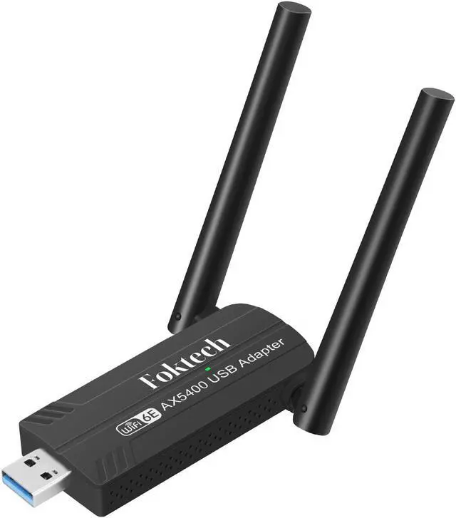 Main image of WiFi 6E AX5400M USB 3.0 WiFi Adapter for PC Desktop, 802.11AX, Tri-Band 6GHz/5GHz/2.4GHz, Dual 5dBi Antennas, Wireless USB WiFi Dongle Network Adapter for Laptop, Only Compatible with Windows 11/10