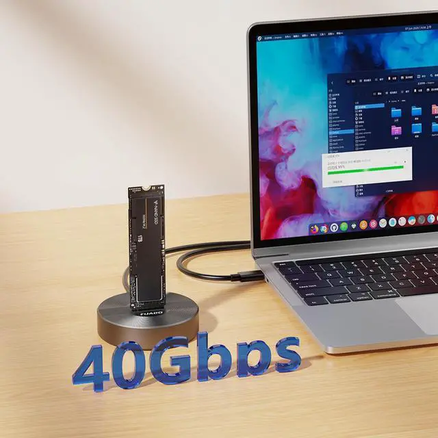 Alt view image 5 of 5 - Portable M.2 SSD Dock USB4 40Gbps M.2 SSD to USB-C Adapter Thunderbolt Docking Compatible with NVMe PCIe SSDs in Sizes 2230/2242/2260/2280/22110