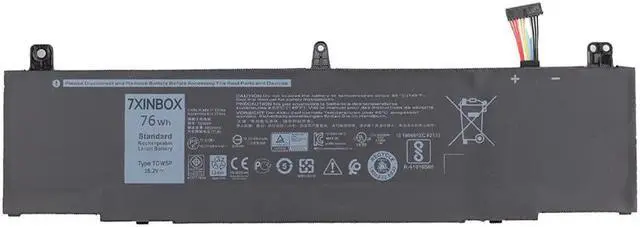 Main image of 7xinbox 15.2V 76Wh TDW5P V9XD7 4RRR3 JFWX7 Laptop Battery Replacement for Alienware 13 R3 ALW13C D1738 D2718 D2728 D2738 D2838 D2508 D2503S D2506S D2715S