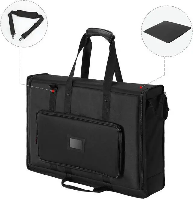 Alt view image 4 of 5 - 1st Place Products Foldable Padded Nylon Tote Carrying Case -Transport LCD Screens, Computers, Monitors & TVs Between 19" - 24" - Water Resistant - Shoulder Strap & Handle Options - Premium Quality