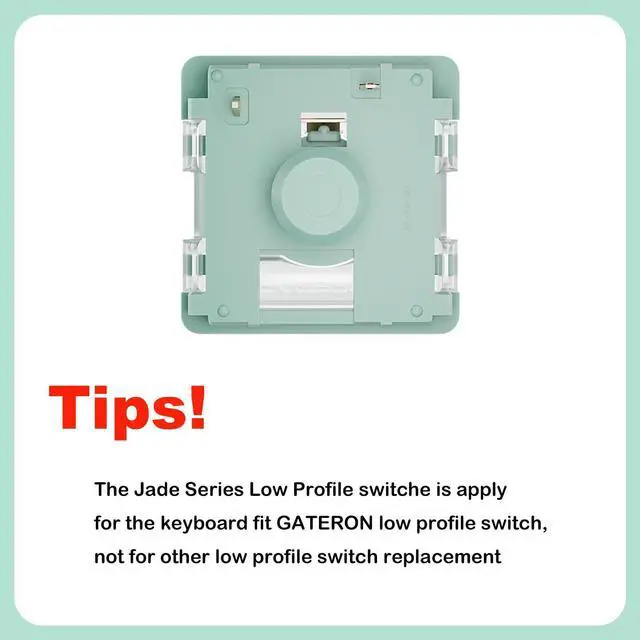 Alt view image 2 of 5 - Gateron KS-33 Low Profile 2.0 Jade Tactile Keyboard Switches,Light Green 3-Pin 65gf RGB LED Factory Pre-lubed for MX Mechanical Keyboard(108Pcs)