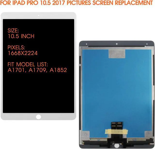 Alt view image 2 of 5 - LCD for iPad Pro 10.5 2017 Screen Replacement for iPad A1701 A1709 LCD Replacement for iPad Pro 10.5 LCD Screen and Digitizer A1701 Assembly Repair Parts (White)