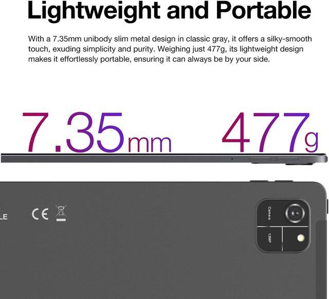Alt view image 2 of 5 - AGM PAD T1 11-Inch Android 14 Tablet, 1920*1200 FHD+ IPS Display, T606, Widevine L1 & GMS Certified, 8(4+4)GB + 128GB[TF 1TB], 7000mAh, GPS, OTG, BT5.0, w/Protective Case & Screen Protector, WiFi Only