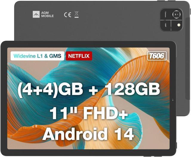 Main image of AGM PAD T1 11-Inch Android 14 Tablet, 1920*1200 FHD+ IPS Display, T606, Widevine L1 & GMS Certified, 8(4+4)GB + 128GB[TF 1TB], 7000mAh, GPS, OTG, BT5.0, w/Protective Case & Screen Protector, WiFi Only