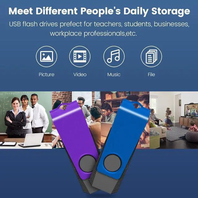 Alt view image 3 of 5 - AGECASH USB Thumb Drive Bulk USB 2.0 Flash Drive 4GB 100 Pack 4 GB Jump Drive Multipack 4GB Memory Stick Pack for Data Backup with Lanyard Multicolor