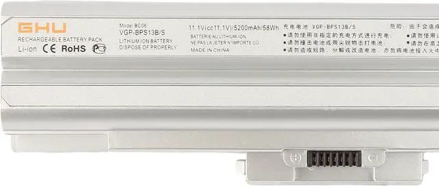 Alt view image 4 of 5 - GHU New Battery 58WH Replacement for VGP-BPS13B VGP-BPS13/Q VGP-BPS13B/Q VGP-BPS21A VGP-BPS13 VGP-BPS13A VGP-BPL13 VGP-BPS13A/B VGP-BPS13B/S VGP-BPS21 Compatible for Vaio VGN-CS VGN-FW VGN-AW