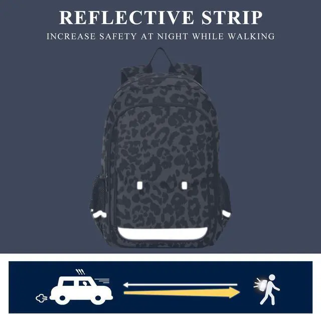 Alt view image 5 of 5 - ALAZA Dark Gray Cheetah Leopard Print Laptop Backpack Purse for Women Men Travel Bag Casual Daypack with Compartment & Multiple Pockets