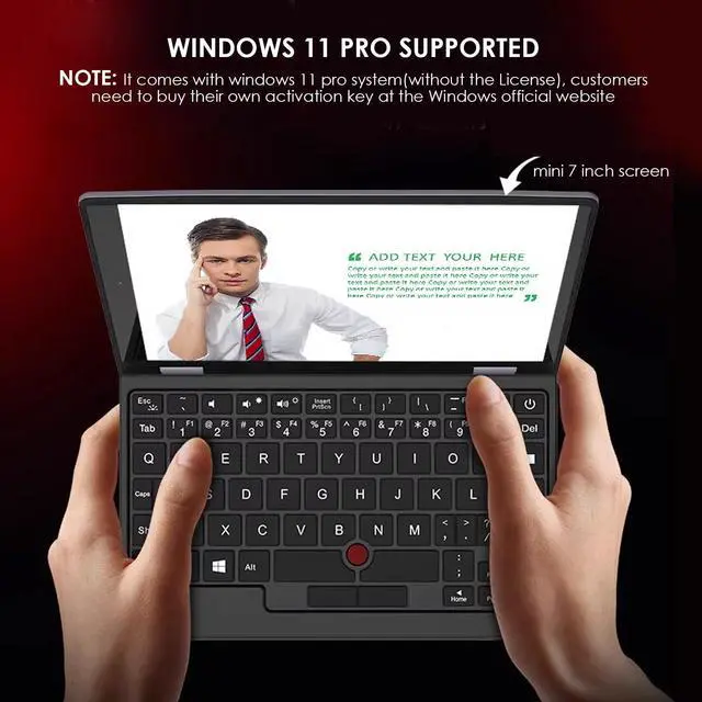 Alt view image 4 of 5 - Acogedor Mini Laptop, 7.0 inch Mini Laptop Computer, High Speed CPU J4105 12GB , for Windows 11Pro Pocket PC Computer (12G+512G), ACOGEDORTH1EUKQZP2-17