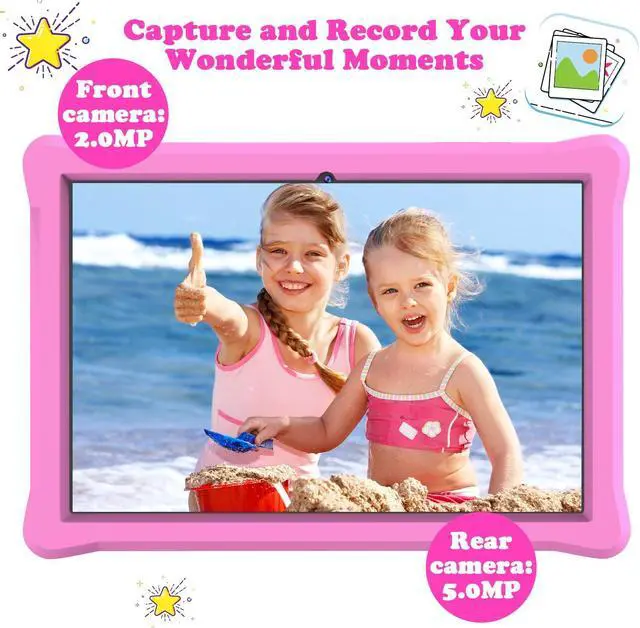 Alt view image 2 of 5 - Kids Tablet 10 inch Tablet Android 12 Tablet for Kids 4GB RAM 64GB ROM Tablets 10 inch IPS Touch Screen 1280x800, Iwawa & Parent Control kid Tablet WiFi Dual Camera, 6000mAh Battery Shockproof Case