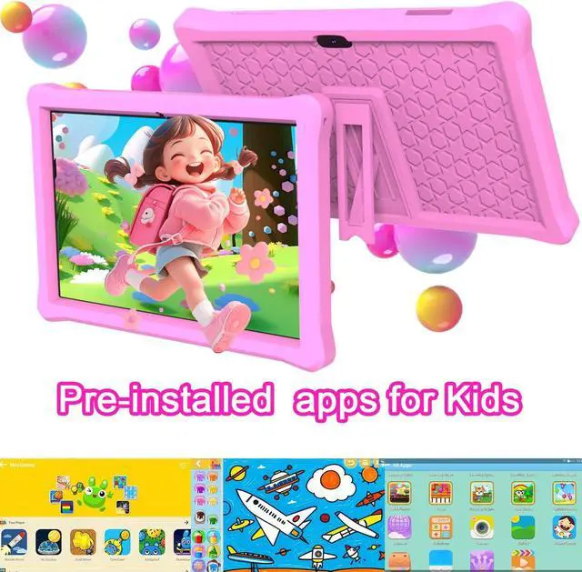 Alt view image 5 of 5 - Kids Tablet 10 inch Tablet Android 12 Tablet for Kids 4GB RAM 64GB ROM Tablets 10 inch IPS Touch Screen 1280x800, Iwawa & Parent Control kid Tablet WiFi Dual Camera, 6000mAh Battery Shockproof Case