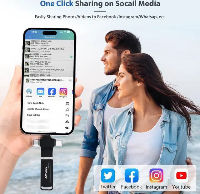 Alt view image 3 of 5 - Photo-Stick 256GB iStore Pro, 4-in-1 Auto-Backup-Flash-Drive for iPhone Photo Video Contact| Photo-Stick-for-iPhone-Memory-Stick Apple Thumb-Drive for iPad, iPhone 16/15/14/13/12, Computer, Android