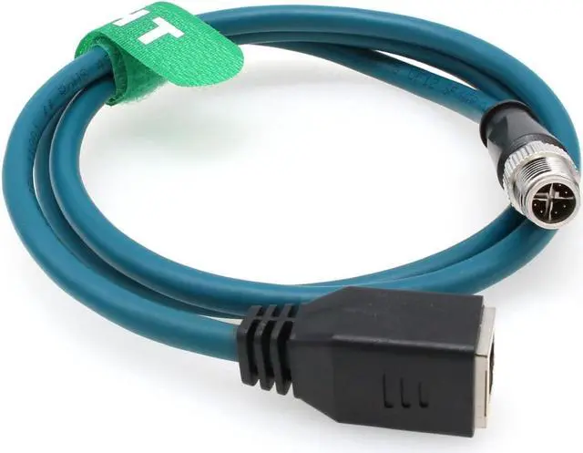 Alt view image 2 of 5 - HangTon X-Code 8 Pin M12 RJ45 Ethernet Network Cable Extension for Cognex in Sight DataMan Keyence IV3 SR5000 Sensor Camera Switch Automation Control PLC 3m