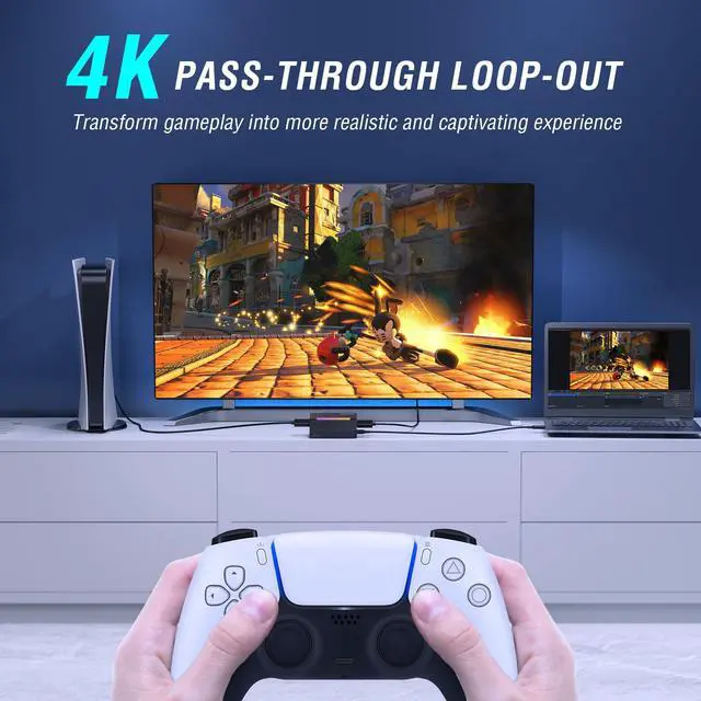 Alt view image 3 of 5 - Fifine AmpliGame Video Capture Card, HD 1080 60fps for Audio Video, Gaming, Live Streaming, 4K HDMI to USB Capture Card Compatible with PS4/Windows/Mac OS/Switch/Xbox-V3