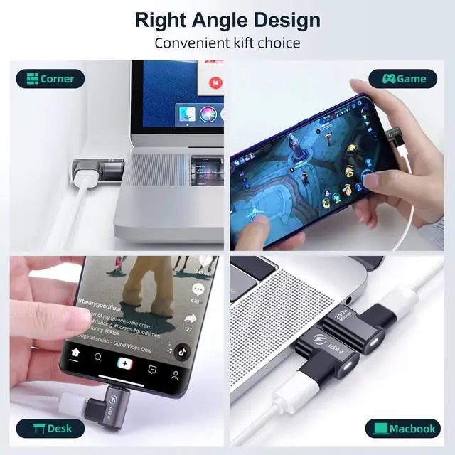 Alt view image 2 of 5 - USB C Magnetic Adapter 2Pack 240W+ 2Pack 140W