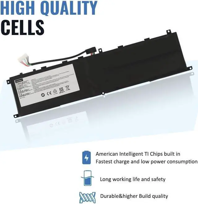 Alt view image 2 of 5 - BTY-M6L Laptop Battery Replacement for MSI GS65 Stealth Thin 8SE 8SF 8SG 8RF 9SE 9SF 9SG PS63 GS60 6QE-054US series for MSI P65 Creator 8RD-021 8SF 9SE series for MSI P75 Creator 9SC 15.2V/80.25Wh