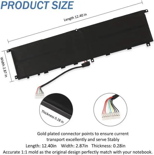 Alt view image 3 of 5 - BTY-M6L Laptop Battery Replacement for MSI GS65 Stealth Thin 8SE 8SF 8SG 8RF 9SE 9SF 9SG PS63 GS60 6QE-054US series for MSI P65 Creator 8RD-021 8SF 9SE series for MSI P75 Creator 9SC 15.2V/80.25Wh