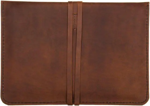 Alt view image 2 of 5 - MacBook Air M1-M3 Case & MacBook Pro 13 Inch (M1 & M2) -- 'Pablo' Handmade & Expertly Crafted Luxury MacBook Case -- Beautifully Stitched Fair Trade Full Grain Leather -- Brown