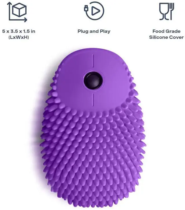 Alt view image 2 of 5 - HedgeHog Health Hoglet Wireless Computer Mouse - Cute, Functional, and Tactile Fidget Tool. Combines Stress Relief with Comfort and Style, Perfect for Enhancing Focus and Productivity (Purple)