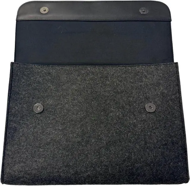 Alt view image 3 of 3 - Alpha Felt and Leather Sleeve | Protective Felt & Leather Sleeve with Soft, Non Scratch Lining