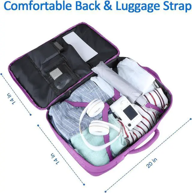 Alt view image 4 of 5 - 50L Carry On Backpack Airline Approved, Extra Large Laptop Backpack, Travel Backpack for Women, Expandable Water Resistant Big Bag Anti-Theft Business Daypack Fit 17 Inch Laptop with USB Port,Purple
