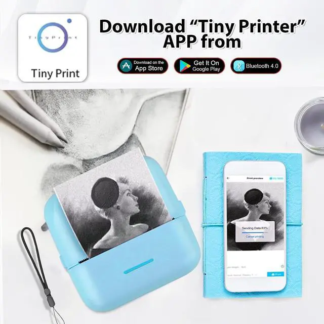 Alt view image 2 of 5 - HUIJUTCHEN Print Pods Mini Sticker Printer Thermal Inkless Printer for iOS&Android with Hard Protection Storage Case,Bluetooth Label Maker with 11 Rolls Thermal PaperSticker for Photo Receipt DIY