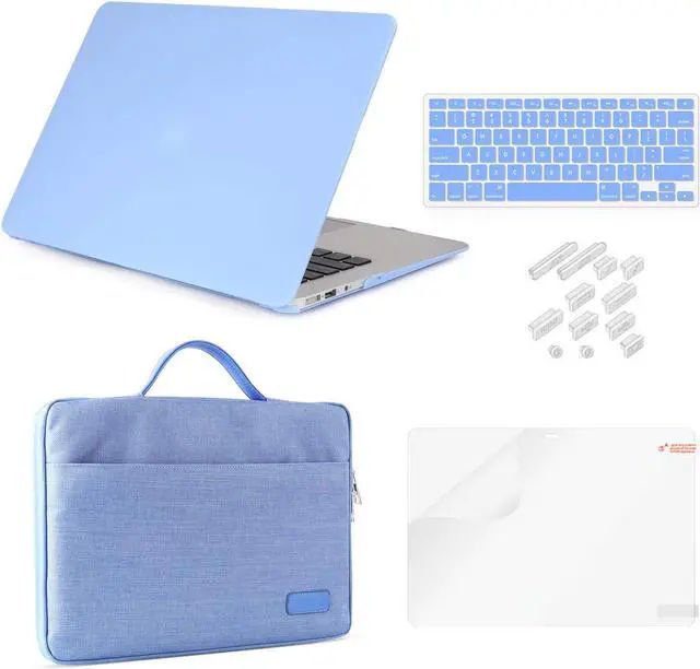 Main image of iCasso Compatible with MacBook Pro 15 Case Bundle 5 in 1,Hard Shell Cover with Sleeve, Screen Protector, Keyboard Cover & Dust Plug for Mac Pro 15 ''Model A1398 (Release 2012-2015) - Serenity Blue