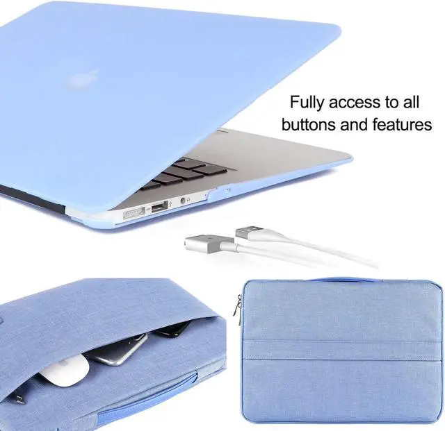 Alt view image 3 of 5 - iCasso Compatible with MacBook Pro 15 Case Bundle 5 in 1,Hard Shell Cover with Sleeve, Screen Protector, Keyboard Cover & Dust Plug for Mac Pro 15 ''Model A1398 (Release 2012-2015) - Serenity Blue