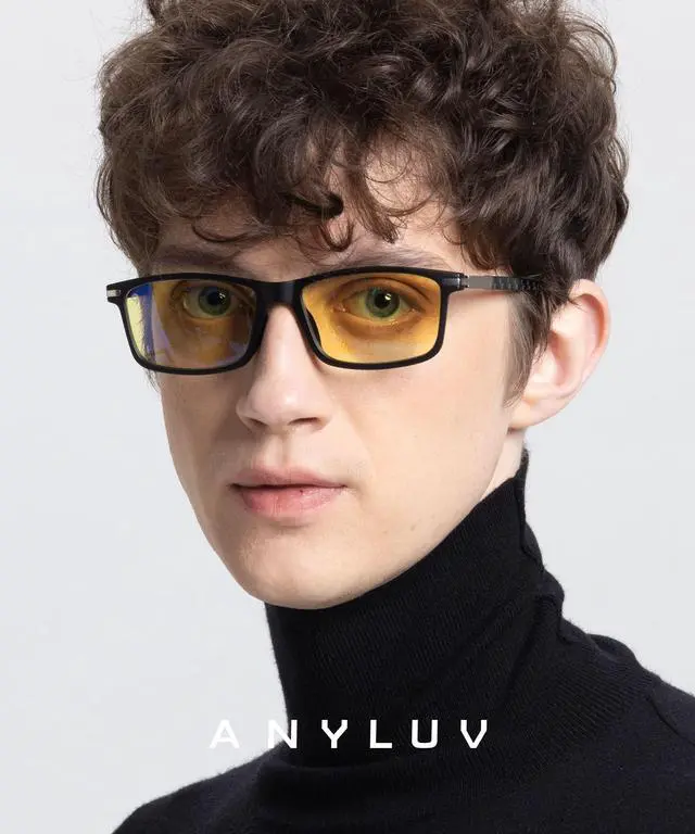 Alt view image 2 of 5 - ANYLUV Blue Light Blocking Glasses for Men/Women Upgraded Carbon Fiber Temples Glasses Anti Eyestrain & Gaming Protection