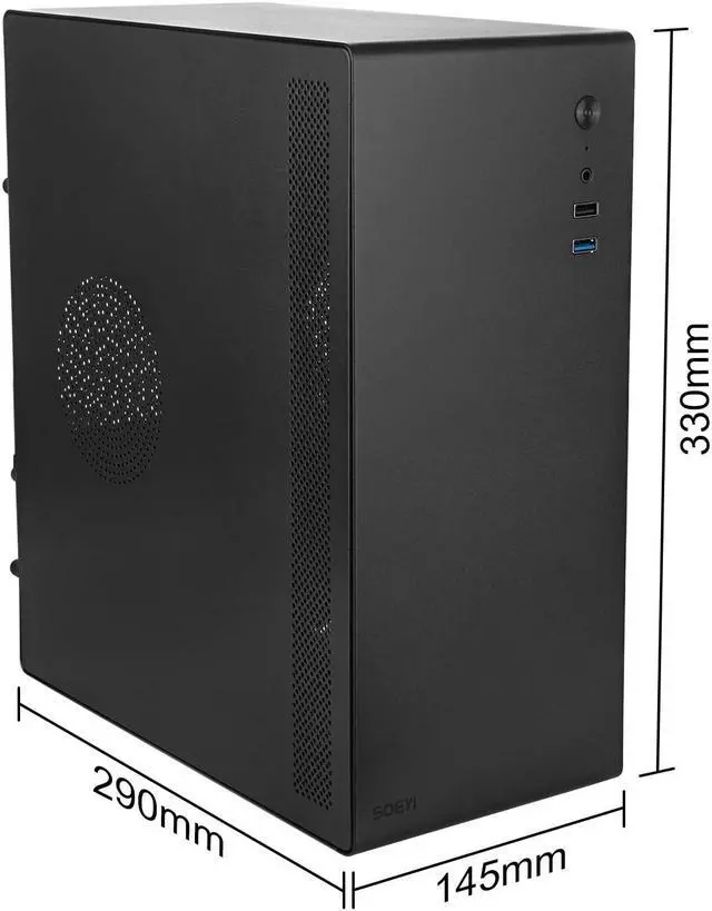 Alt view image 3 of 5 - Iesooy Micro ATX Case, MATX Case Mini PC ITX Desktop Computer Case Support Micro ATX/ITX Mini PC case with USB3.0, Support 3.5'' HDD