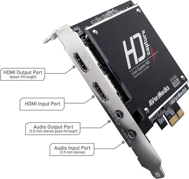 Alt view image 3 of 5 - AVerMedia Live Gamer HD, Game Capture and Streaming in High Definition 1080p, Reduce CPU Usage, Ultra Low Latency, H.264 Hardware Encoding HD Game Recorder, PCIe, (C985)