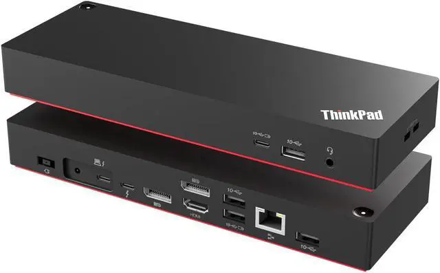 Main image of Thinkpad 40B00300 Thunderbolt 4 Universal Docking Station for Laptops, 4 External Displays, Power Charging up to 230W + ITSPWR Bundle Contains HDMI 4K Cable + DP Cable+ Cleaning Cloth