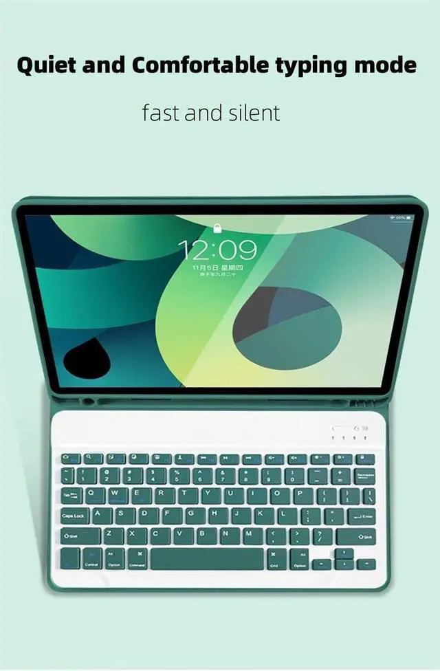 Alt view image 5 of 5 - AnMengXinLing Galaxy Tab S10+ Plus/S9+ Plus/S9 FE+ Plus 12.4" /S8+/S7+/S7FE Tablet Case with Keyboard, Candy Colors Slim Protective Cover with Magnetic Detachable Keyboard with S Pen Holder,Pink