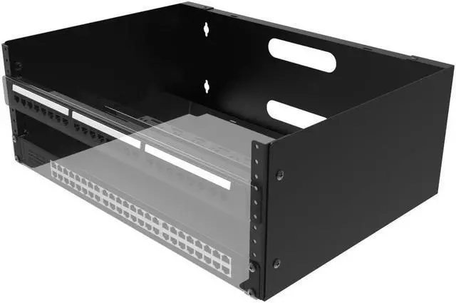 Alt view image 2 of 5 - JINGCHENGMEI 4U Wall Mount Patch Panel Bracket- 14 inches Deep Network Rack for Network Switches, Patch Panel, Shallow Networking and IT Equipment, (4U)